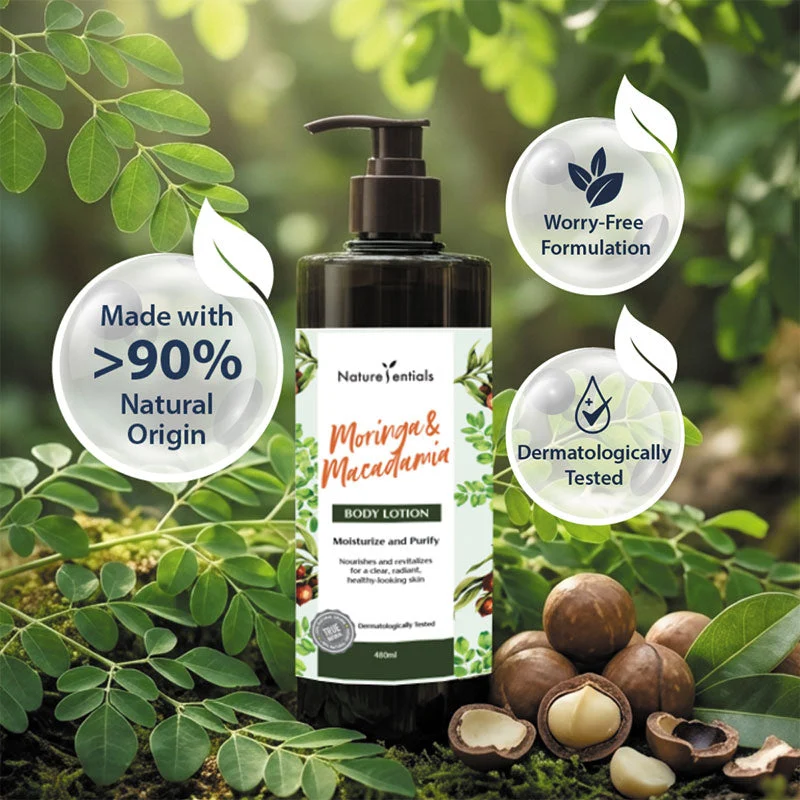 NATURESENTIALS MORINGA & MACADAMIA BODY LOTION 480ML - Image 2