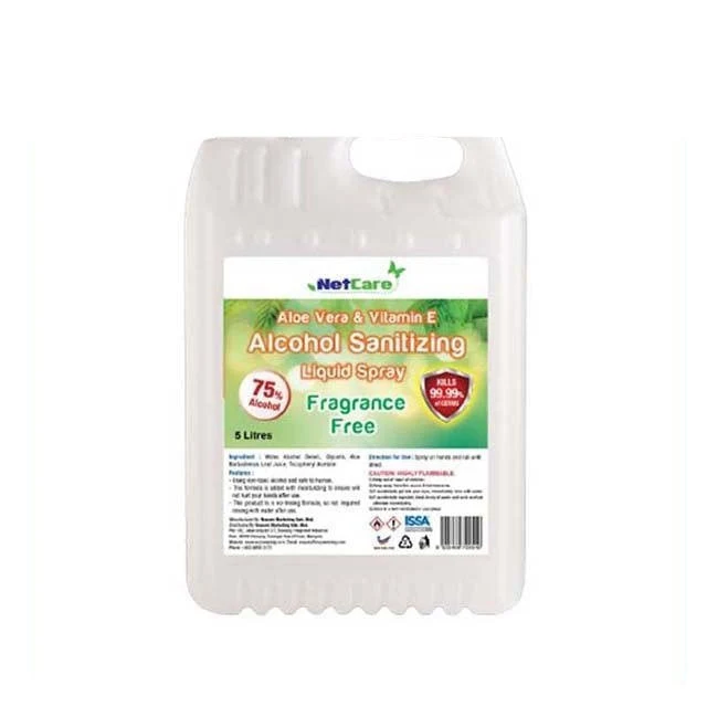 NETCARE ALCOHOL SANITIZING LIQUID FRAGRANCE FREE 5L