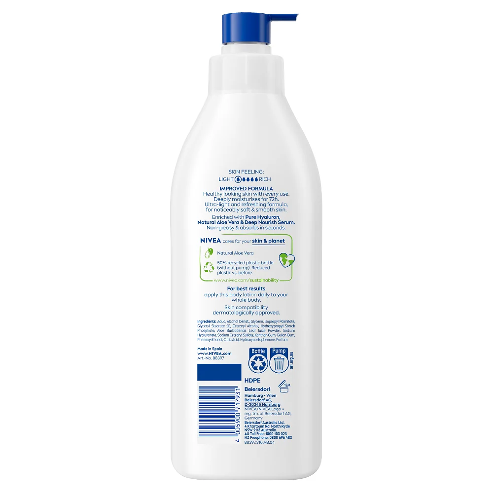 NIVEA ALOE & HYDRATION BODY LOTION 400ML - Image 2