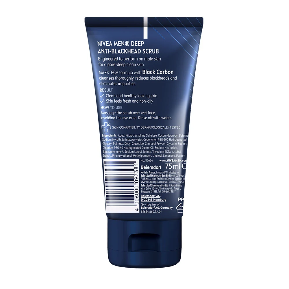 NIVEA FOR MEN DEEP ANTI-BLACKHEADS SCRUB 75ML - Image 2