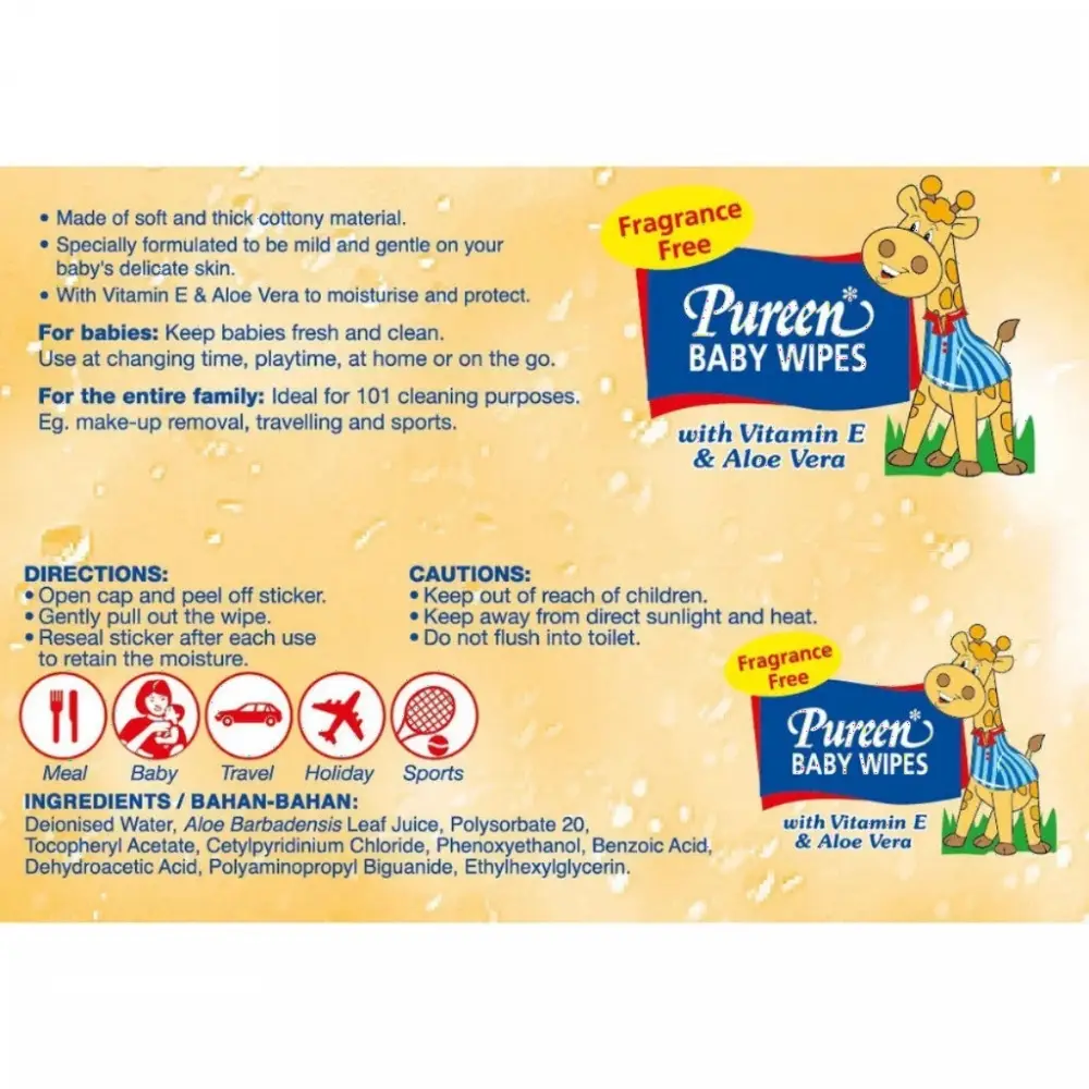 PUREEN BABY WIPE FRAGRANCE-FREE 100SX2 - Image 4