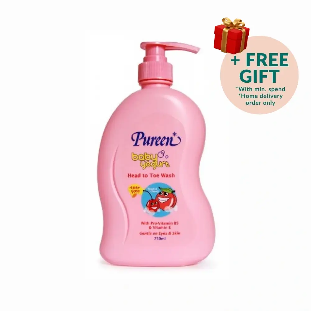 PUREEN BABY YOGURT HEAD TO TOE WASH PEACH & CHERRY 750ML