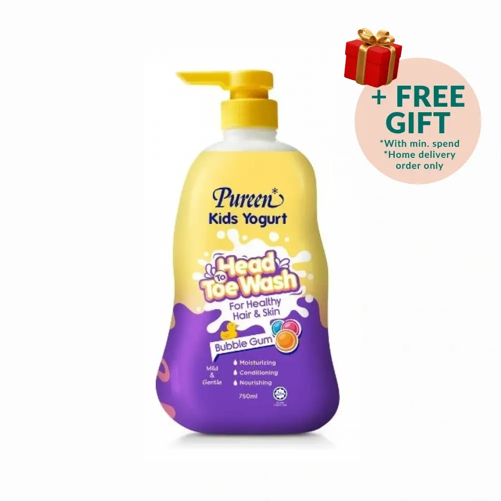 PUREEN KIDS YOGURT HEAD TO TOE WASH BUBBLE GUM 750ML