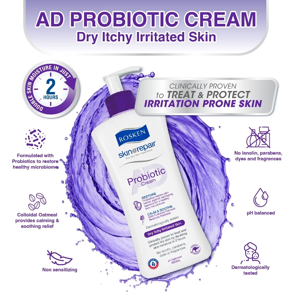 Rosken AD Probiotic Cream 400ml x2 - Image 3