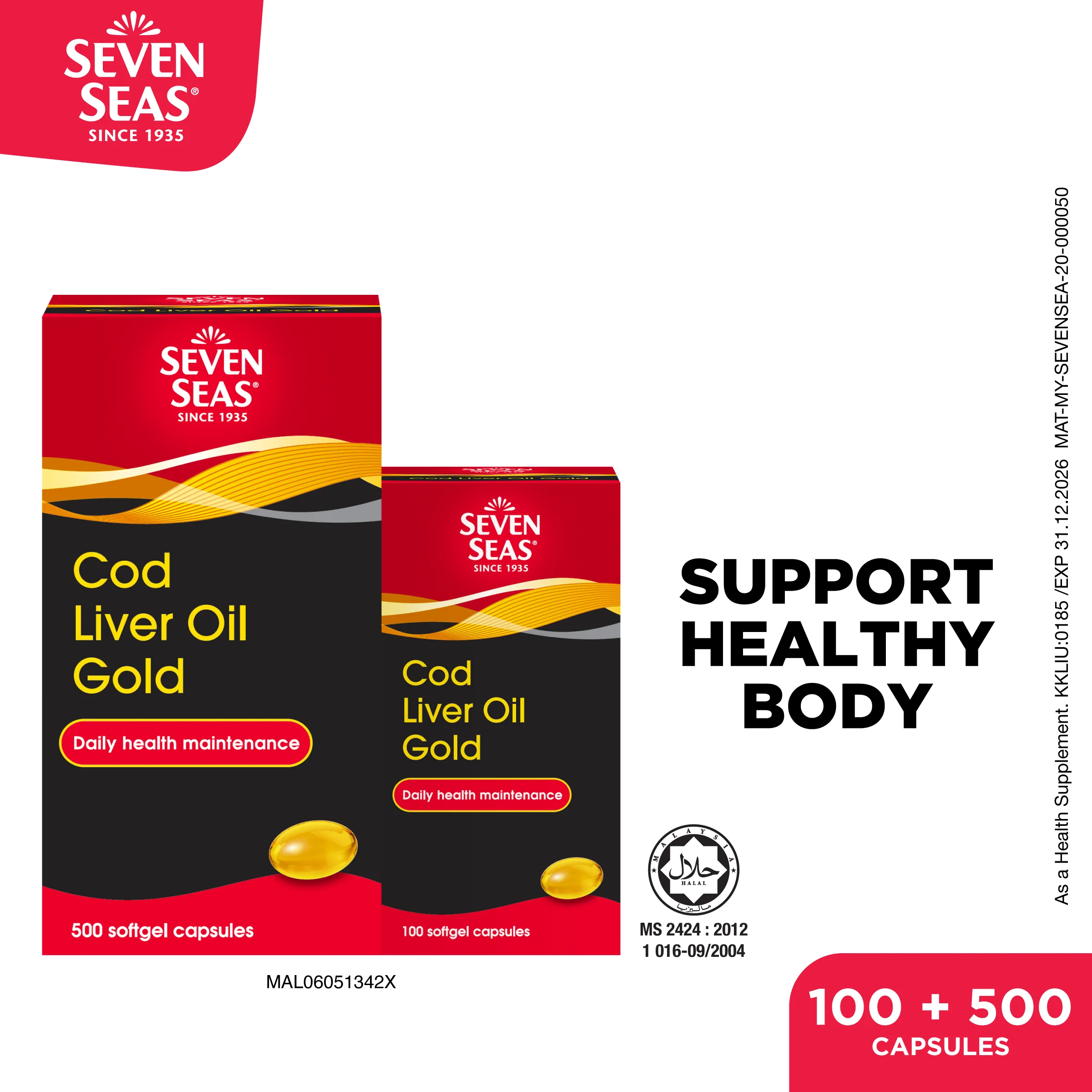 SEVEN SEAS COD LIVER OIL GOLD 500S +100S