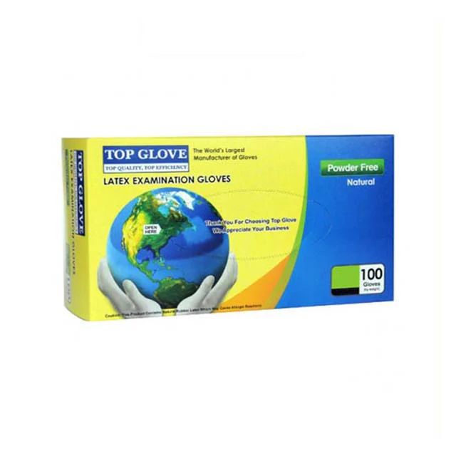 TOP GLOVE LATEX POWDER FREE M 100S