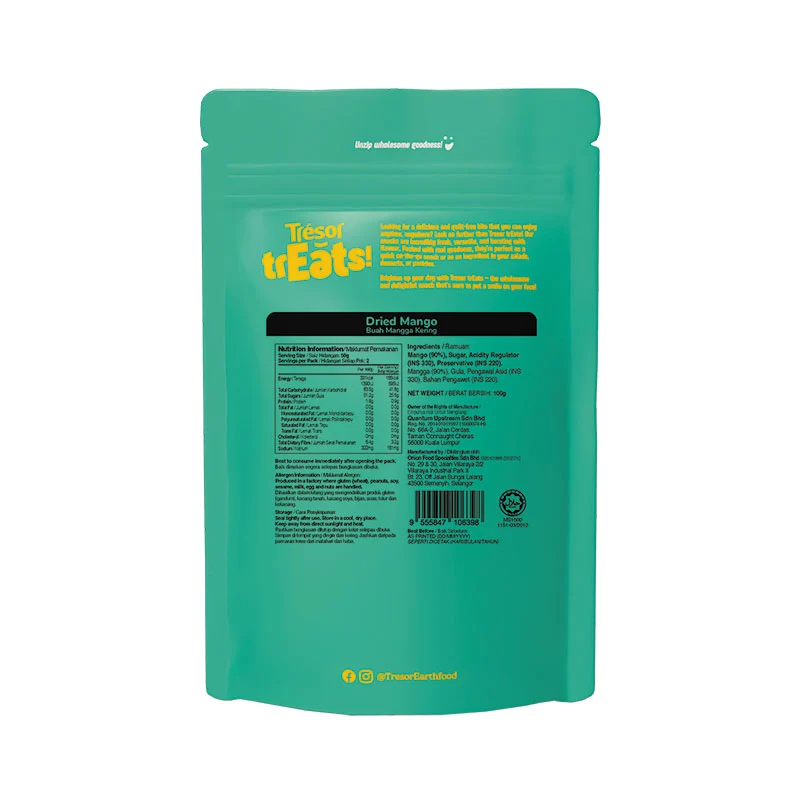 TRESOR TREATS DRIED MANGO 100G - Image 2