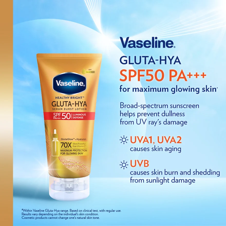 VASELINE GLUTA-HYA SERUM BURST LOTION SPF50 50ML - Image 4