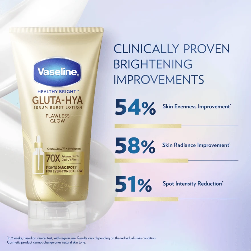 VASELINE HEALTHY BRIGHT GLUTA-HYA FLAWLESS BRIGHT SERUM B/LOTION 300ML - Image 9