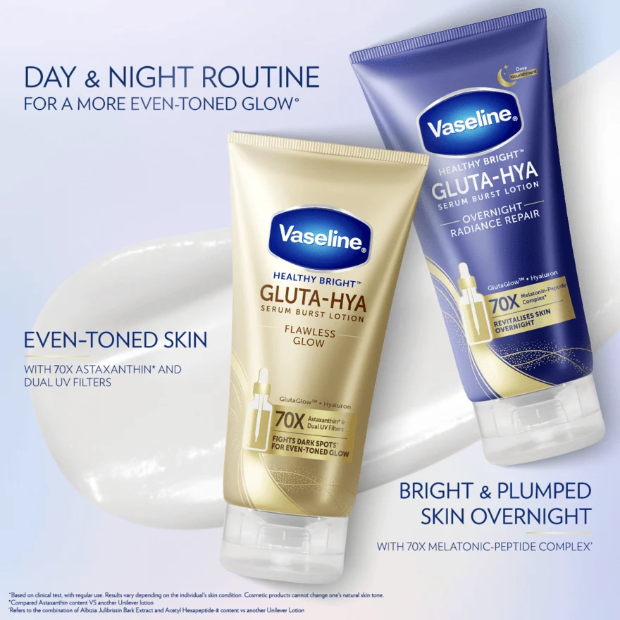 VASELINE HEALTHY BRIGHT GLUTA-HYA FLAWLESS BRIGHT SERUM B/LOTION 70ML - Image 11