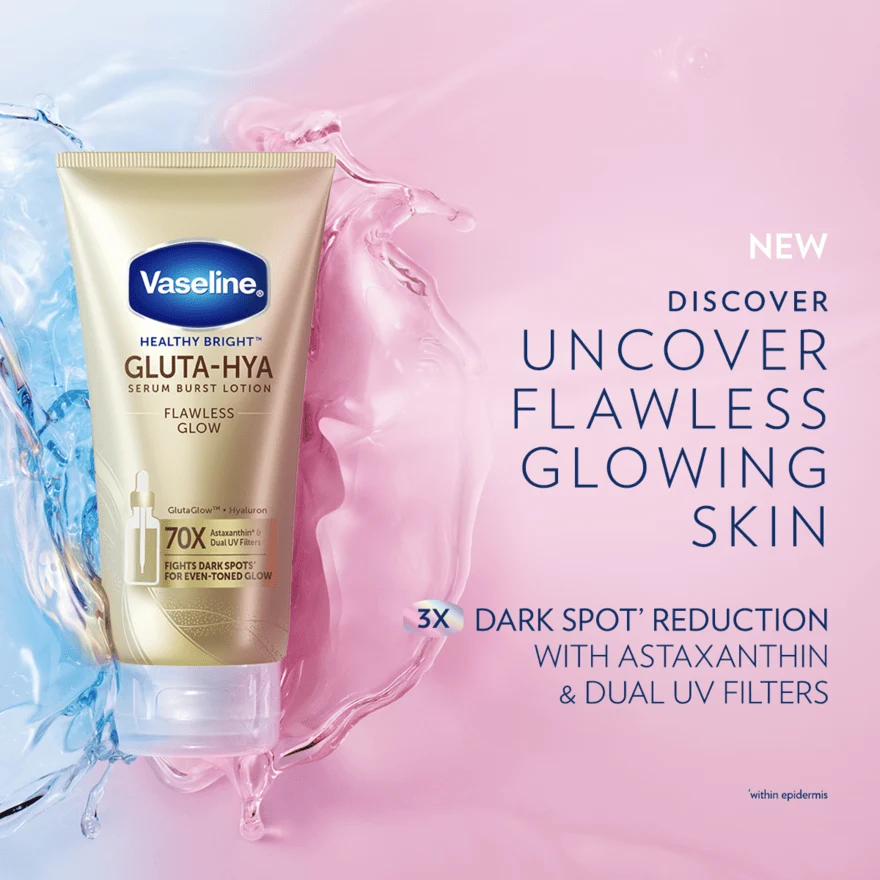 VASELINE HEALTHY BRIGHT GLUTA-HYA FLAWLESS BRIGHT SERUM B/LOTION 70ML - Image 3
