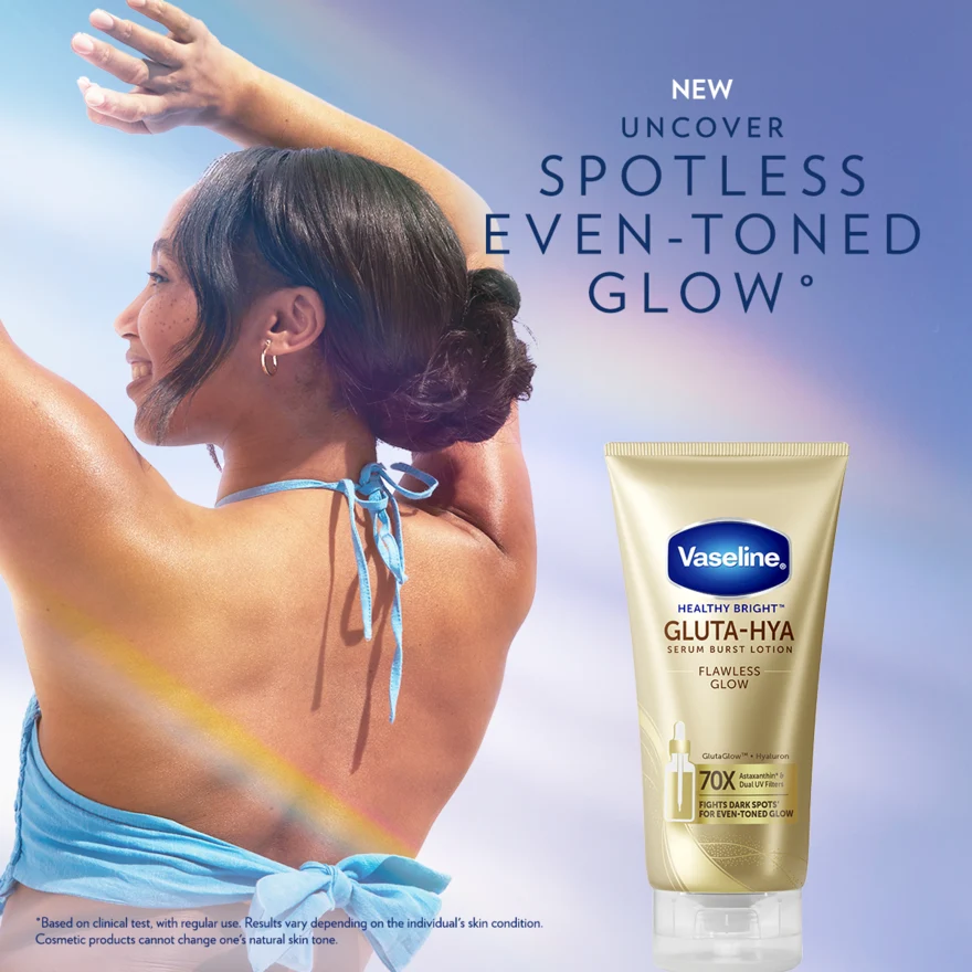 VASELINE HEALTHY BRIGHT GLUTA-HYA FLAWLESS BRIGHT SERUM B/LOTION 70ML - Image 4