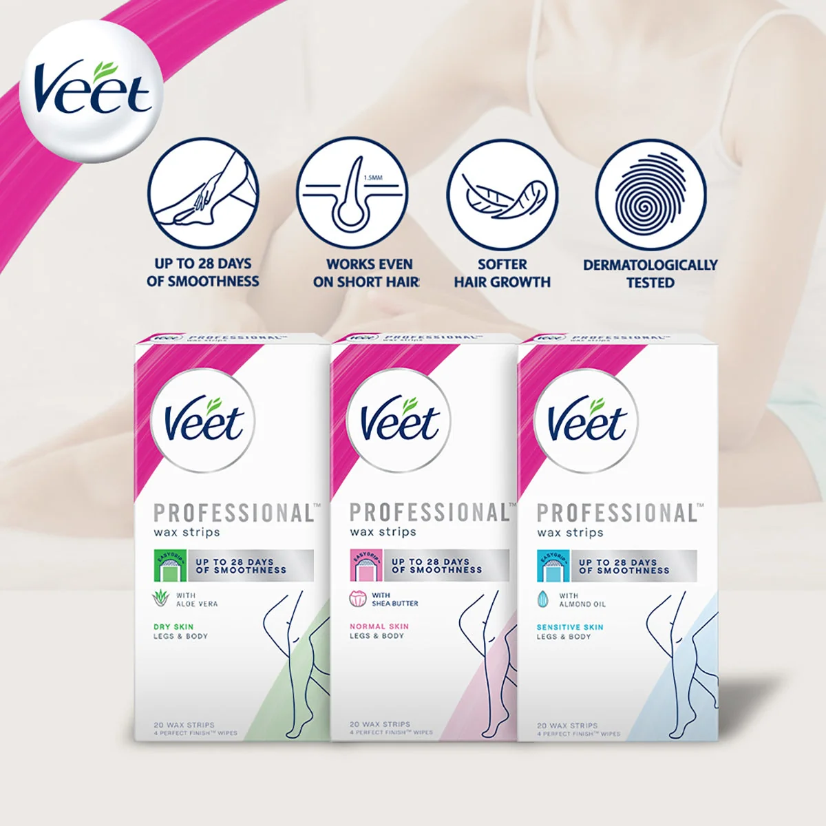 VEET COLD WAX STRIPS DRY SKIN 20S - Image 2