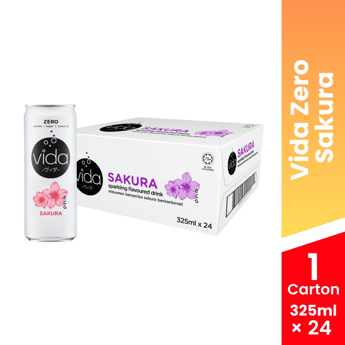 VIDA ZERO SAKURA 325ML x 24
